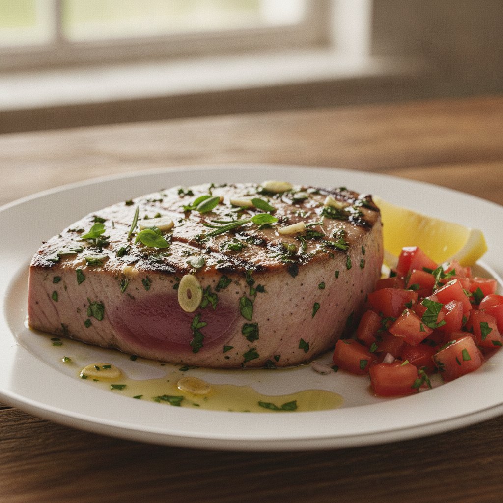 Grilled Tuna Steak with Herbs (Low-Chol)