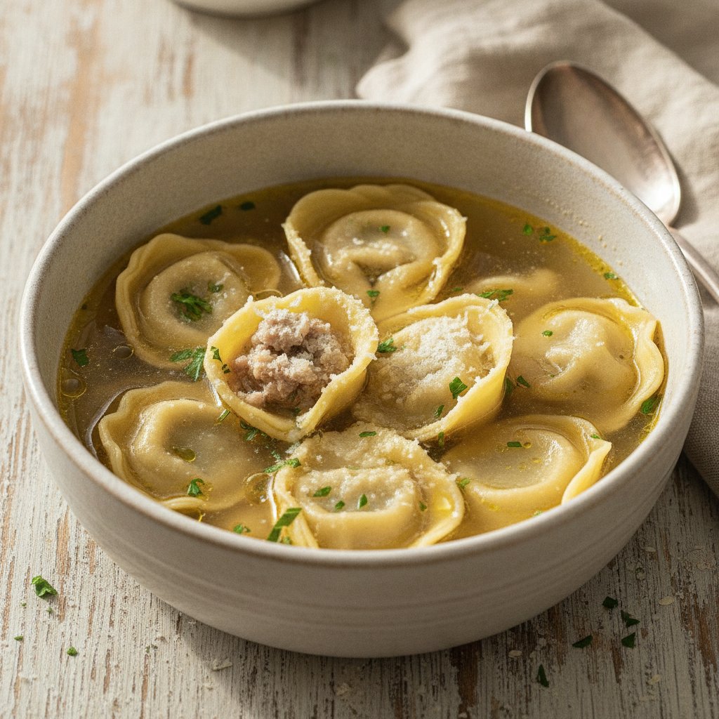 Stuffed Meat Dumplings in Broth