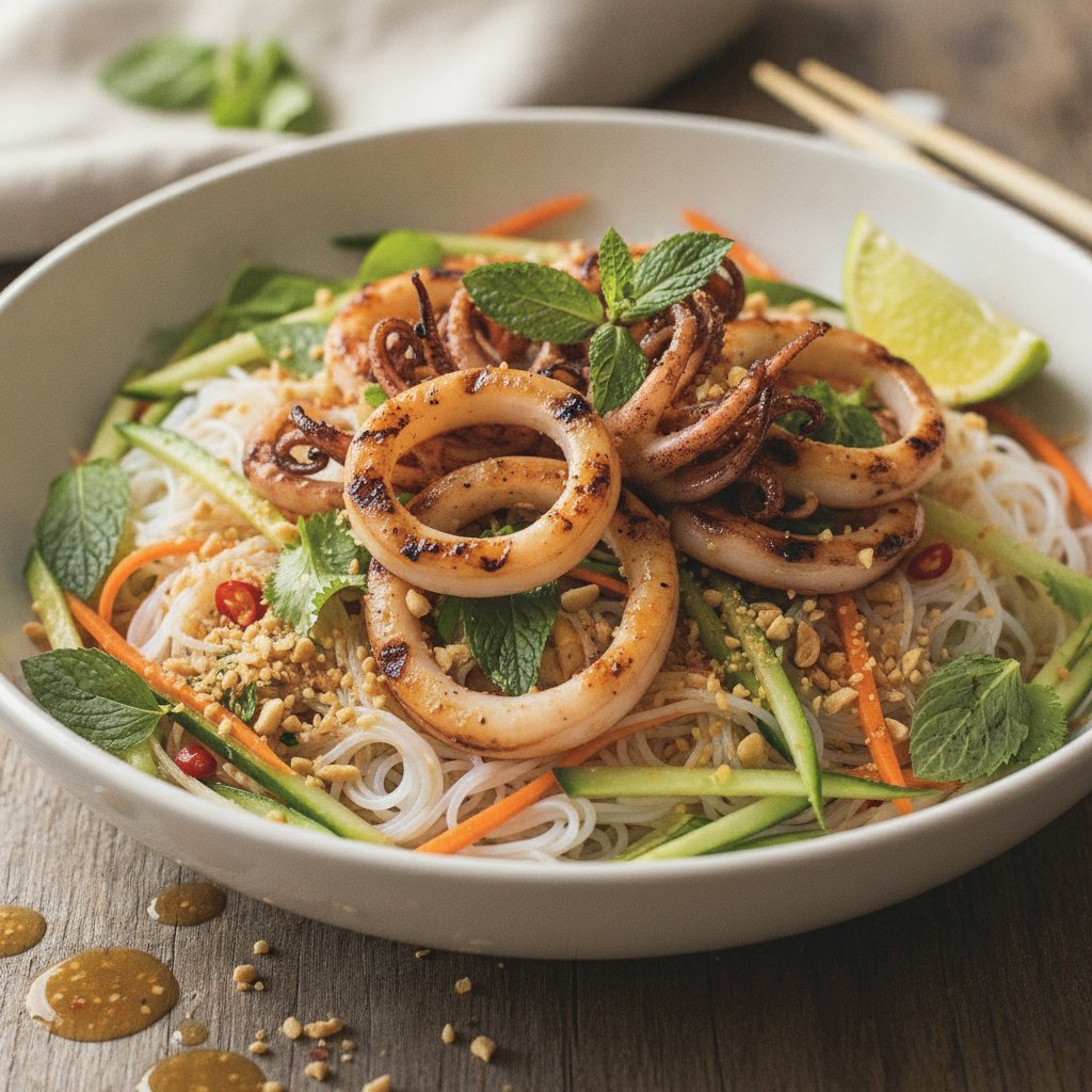 Grilled Squid Noodle Salad