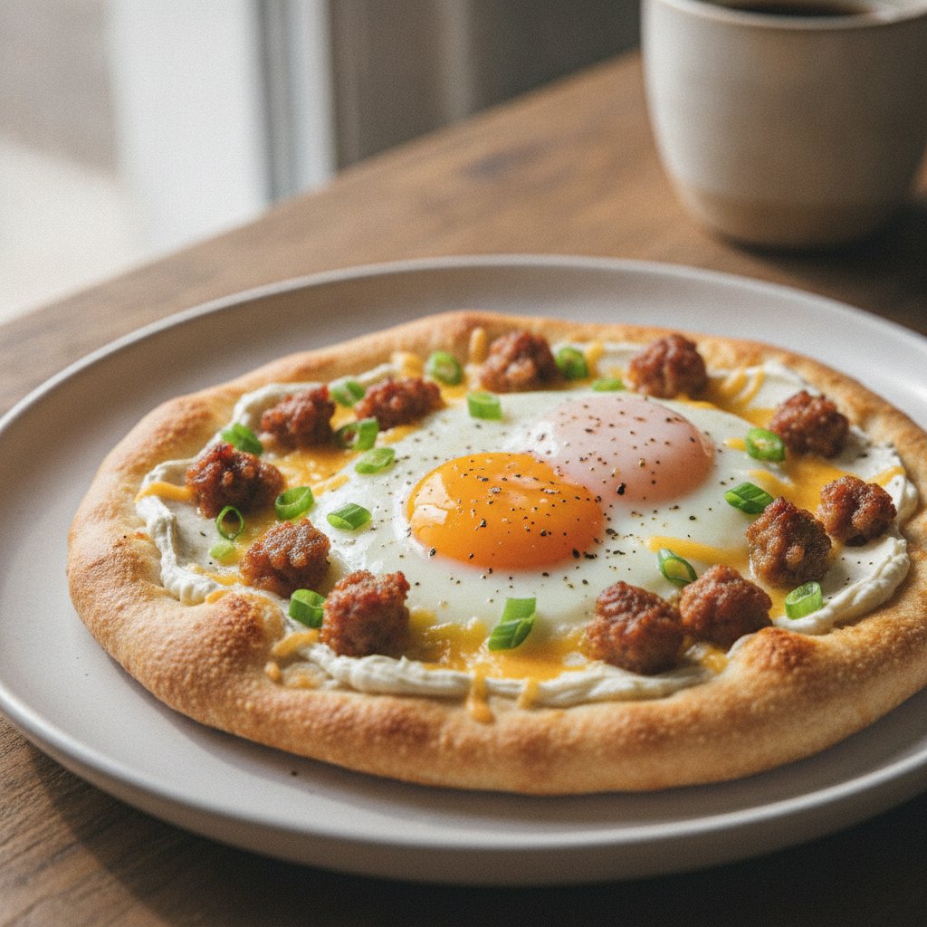 Breakfast Pizza with Sausage and Egg
