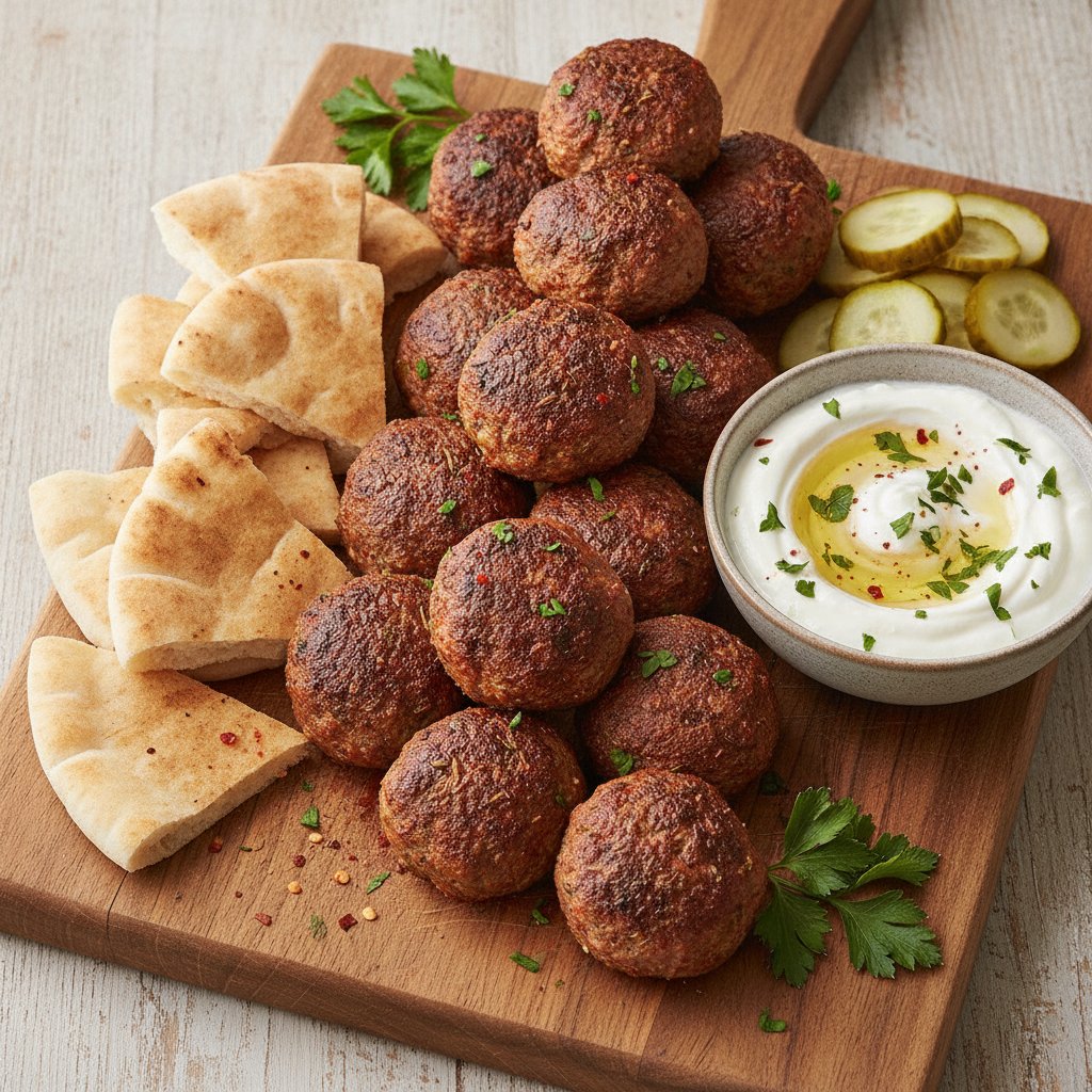 Spiced Lamb Meatball Board (Low-Chol)