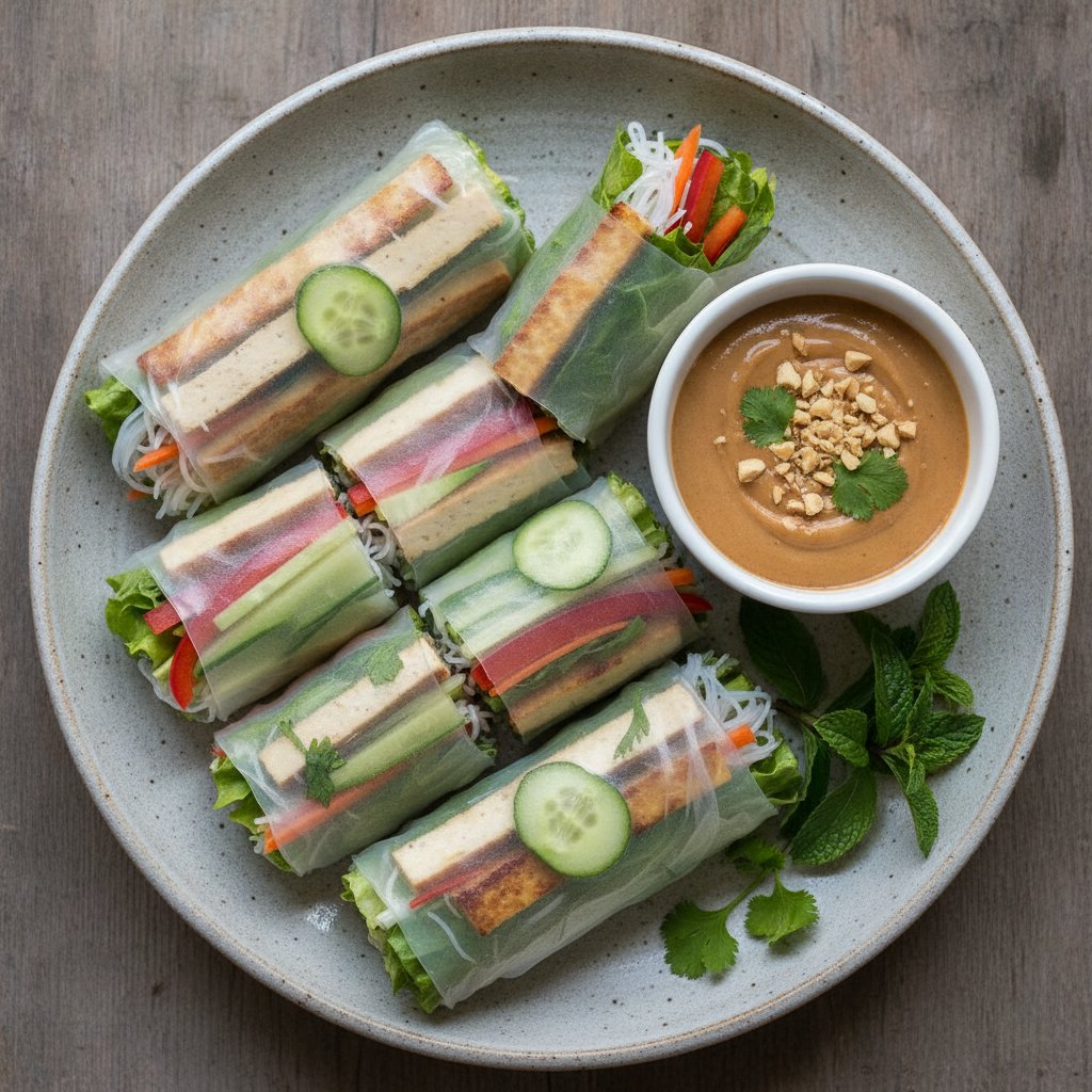 Vegetarian Fresh Spring Rolls (Low-Calorie)