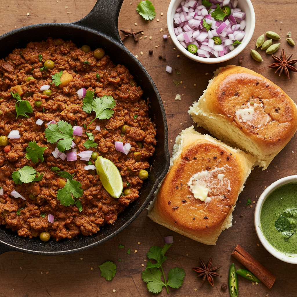 Spiced Lamb Mince Sandwich — Lamb Keema Pav