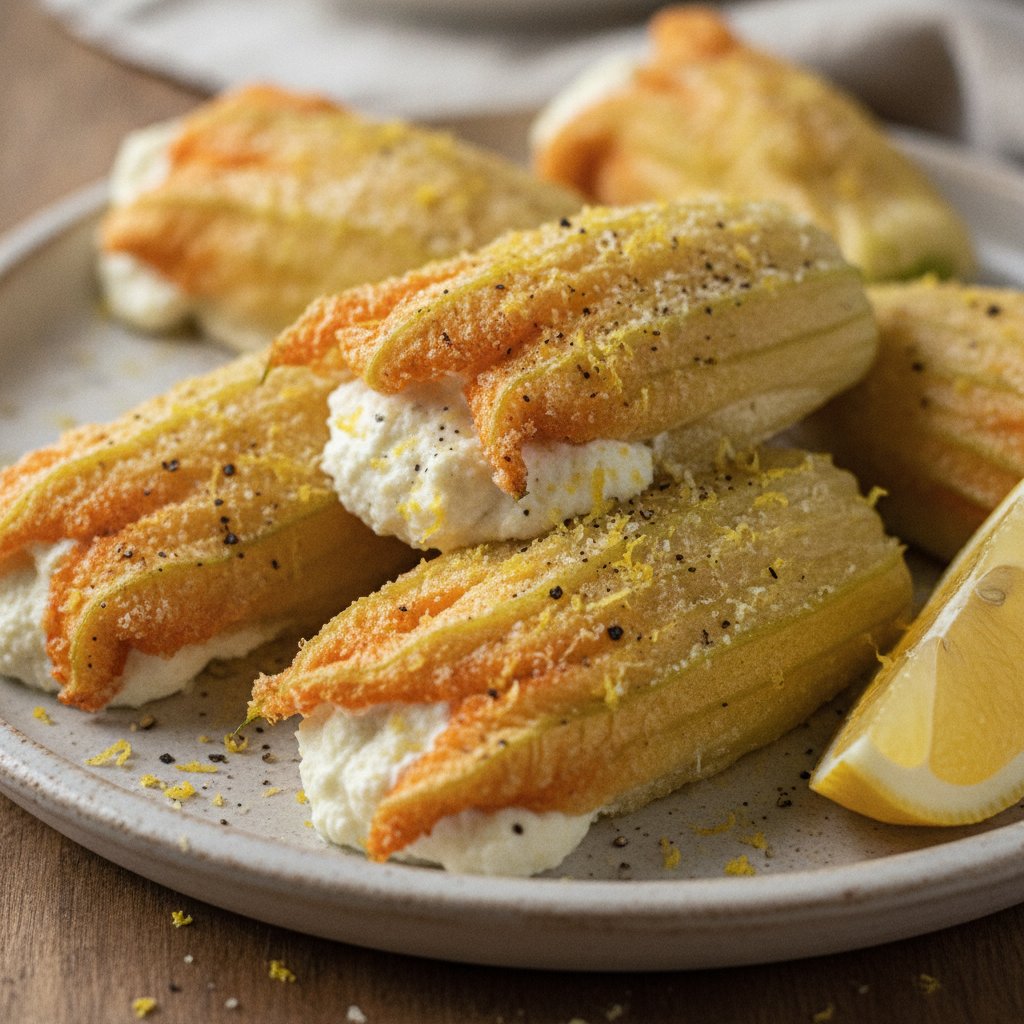 Fried Squash Blossoms (Low-Calorie)