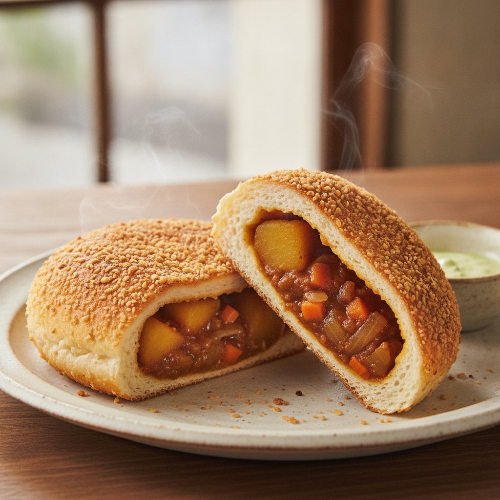 Fried Curry Bread (Low-Calorie)