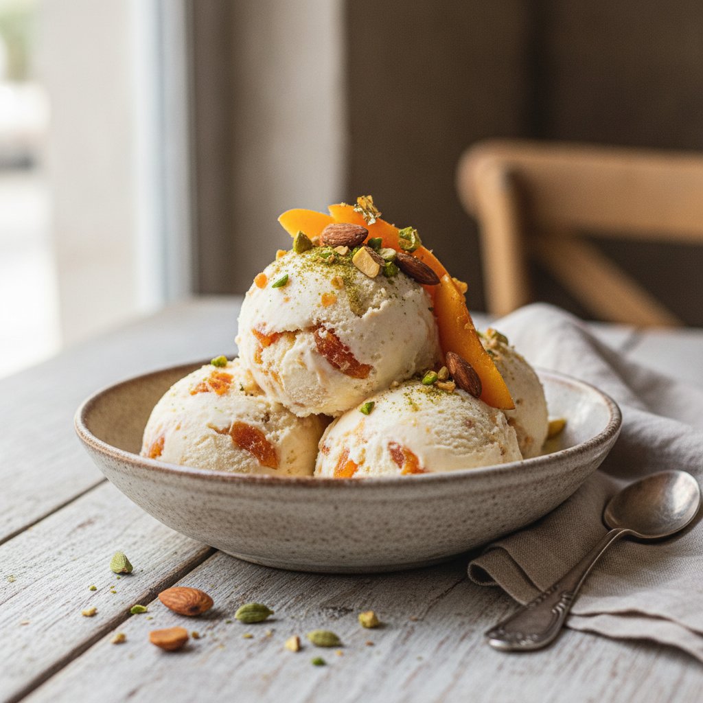 Apricot and Almond Ice Cream