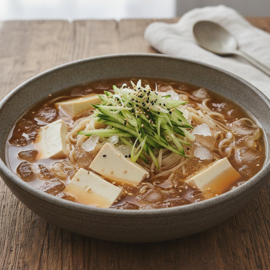 Chilled Noodle Soup With Tofu