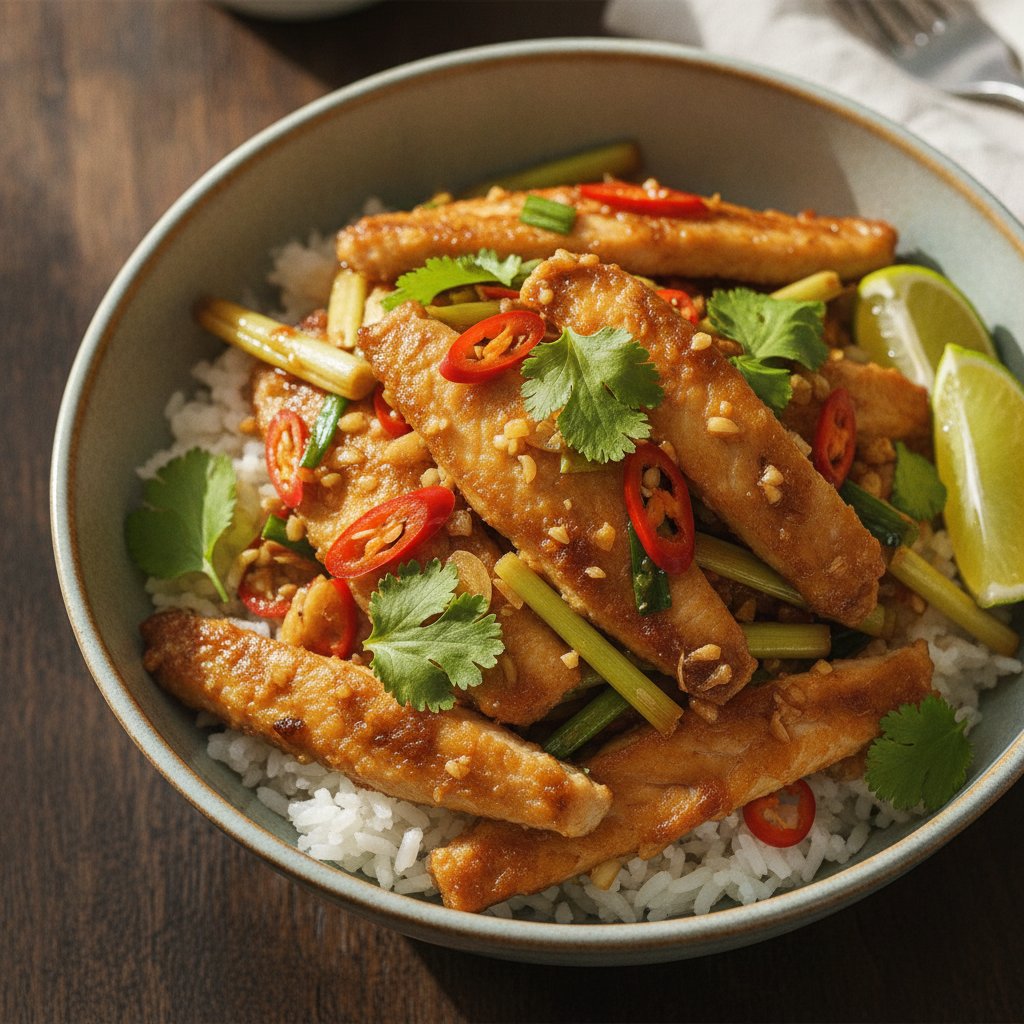 Stir Fried Tilapia With Lemongrass And Chili