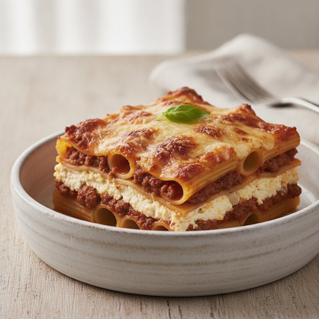 Baked Layered Pasta with Meat Sauce (High-Protein)