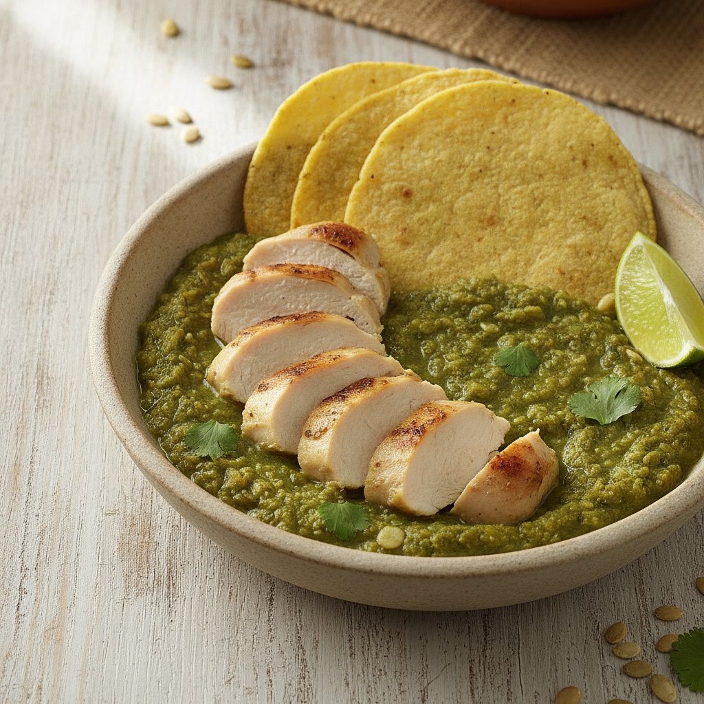 Chicken in Pumpkin Seed Sauce (Low-Chol)