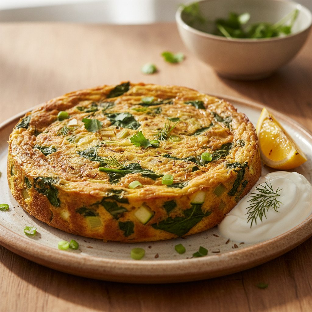 Herb and Vegetable Egg Cake (Gluten-Free)