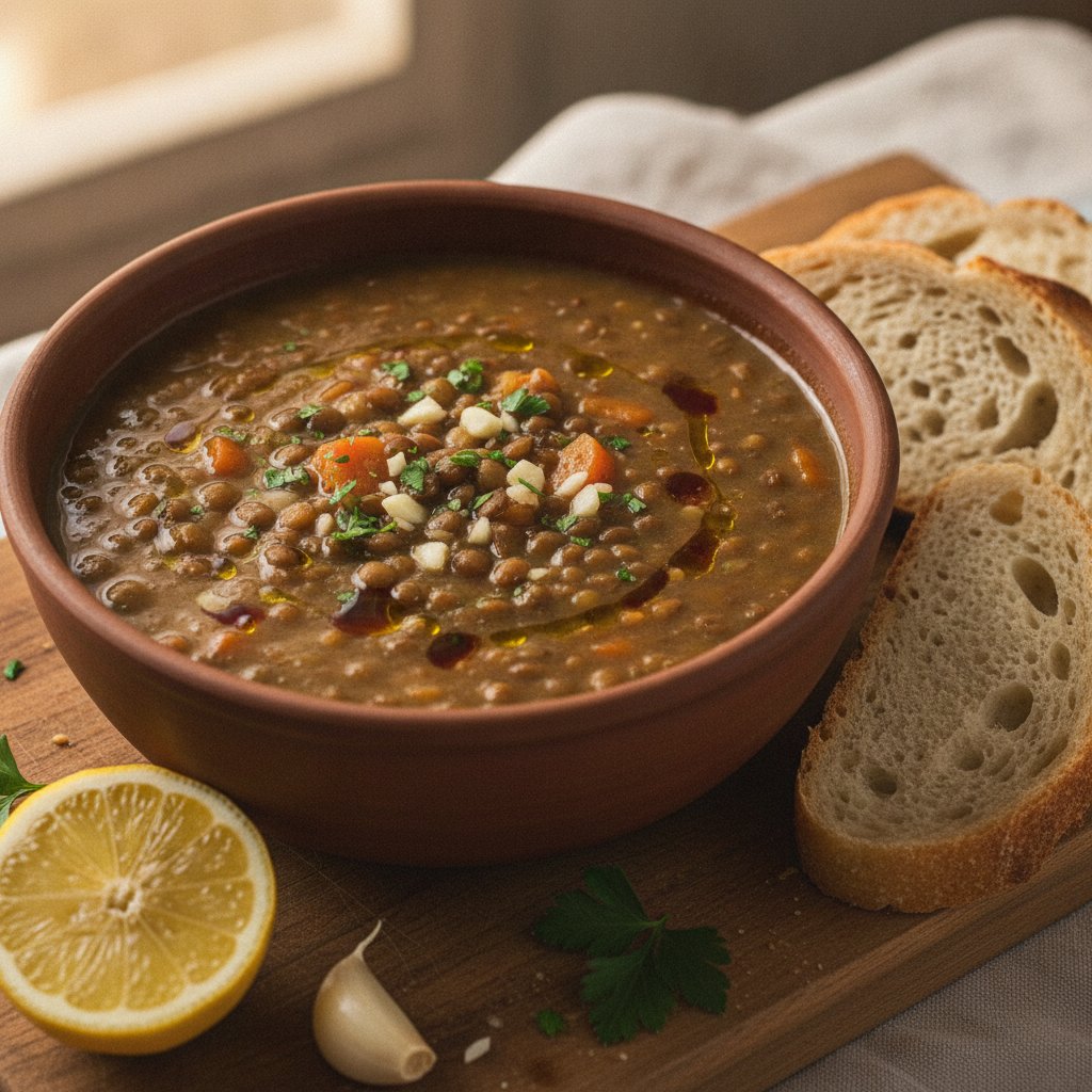 Lentil Soup With Garlic