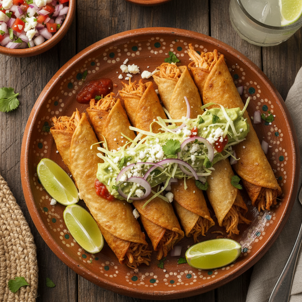 Tacos Dorados de Pollo