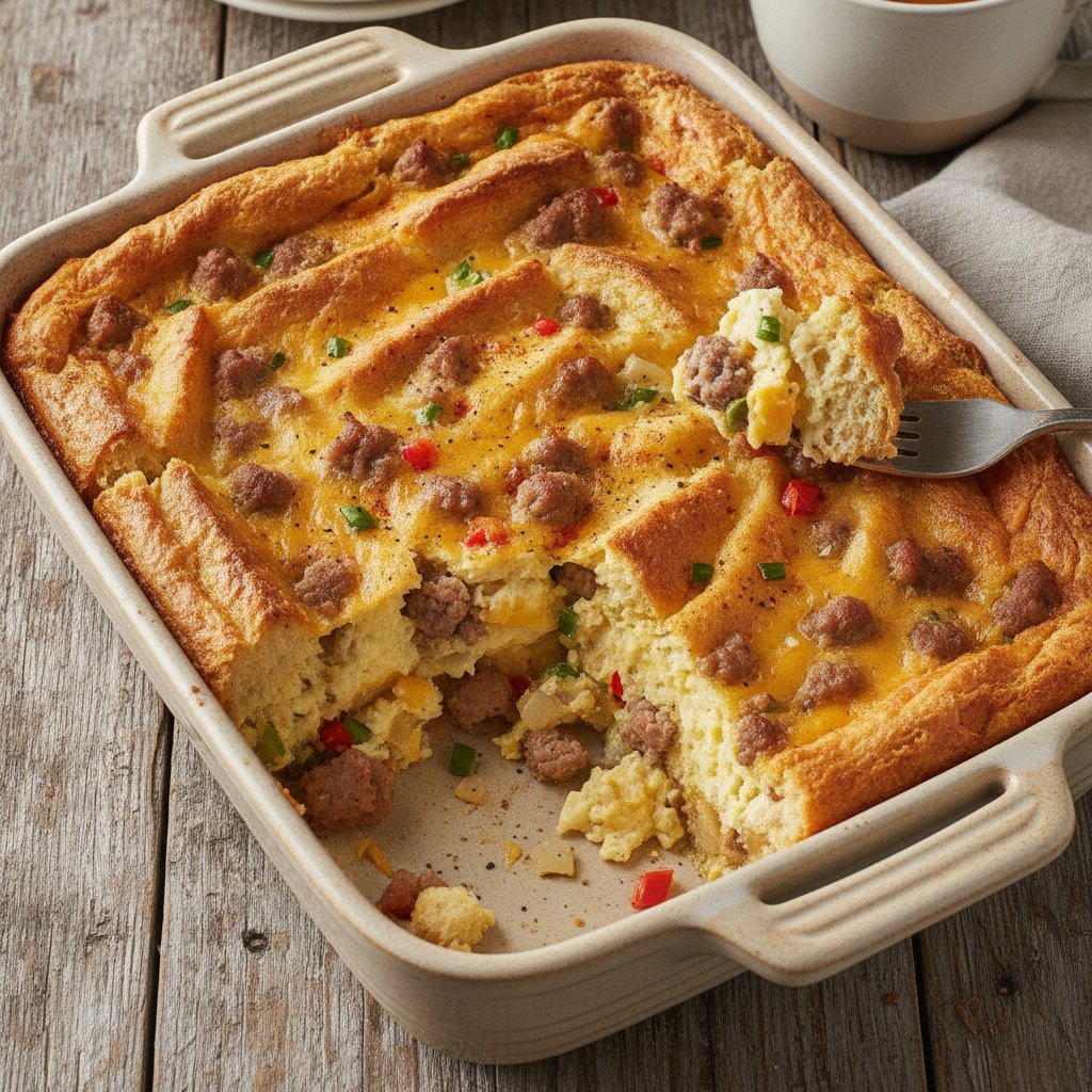 Sausage and Egg Breakfast Casserole (No-Chop)