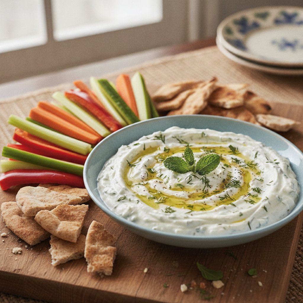 Herbed Cucumber Yogurt Dip (Low-Calorie)