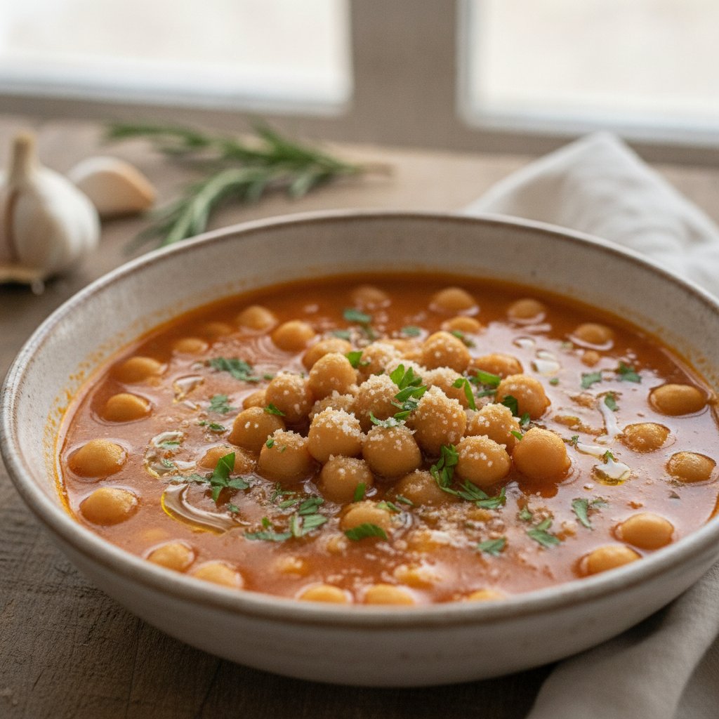 Chickpea and Pasta Soup (Low-Calorie)