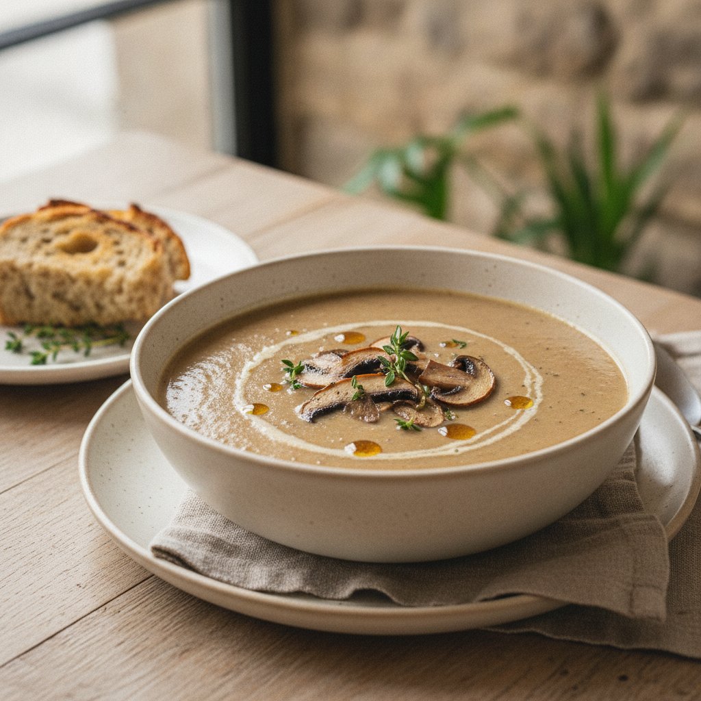 Creamy Mushroom Soup (Low-Calorie)