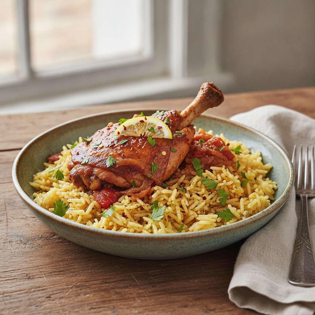 Braised Chicken and Rice Bowl