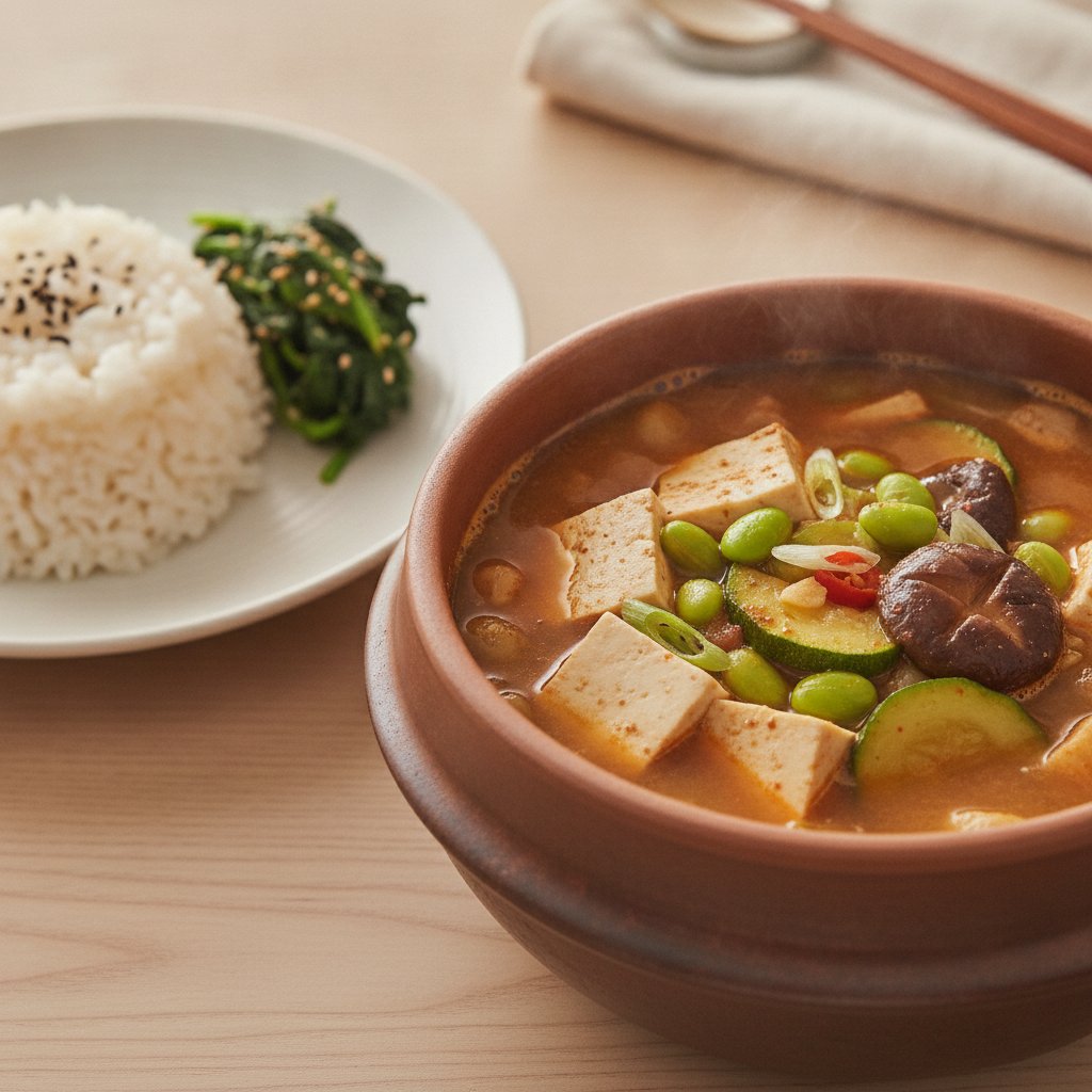 Korean Rice with Fermented Bean Stew (High-Protein)