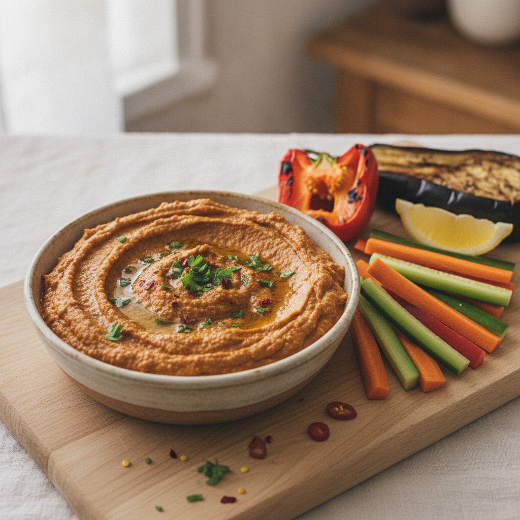 Roasted Pepper and Eggplant Dip (Low-Calorie)