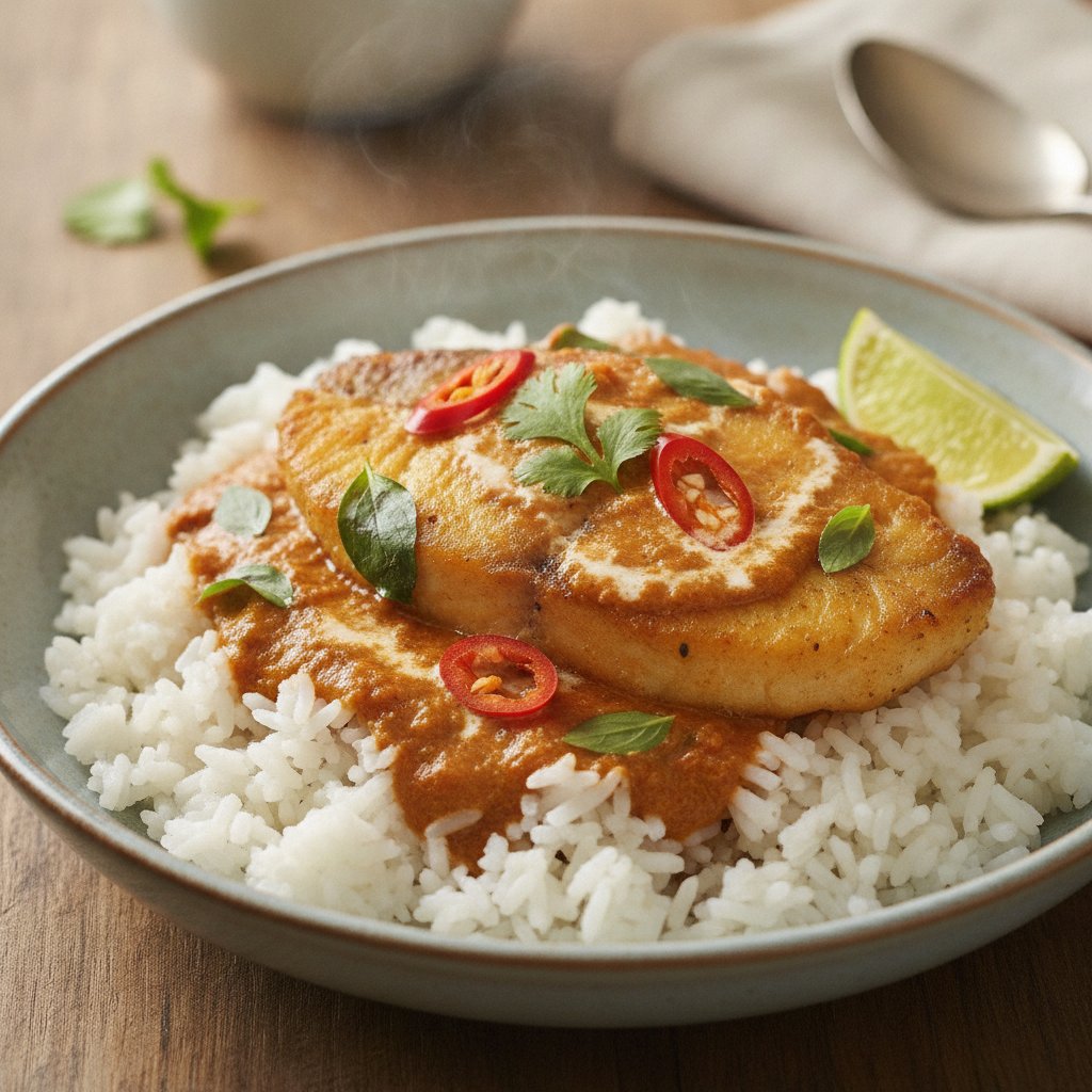 Thai Curry Rice With Catfish