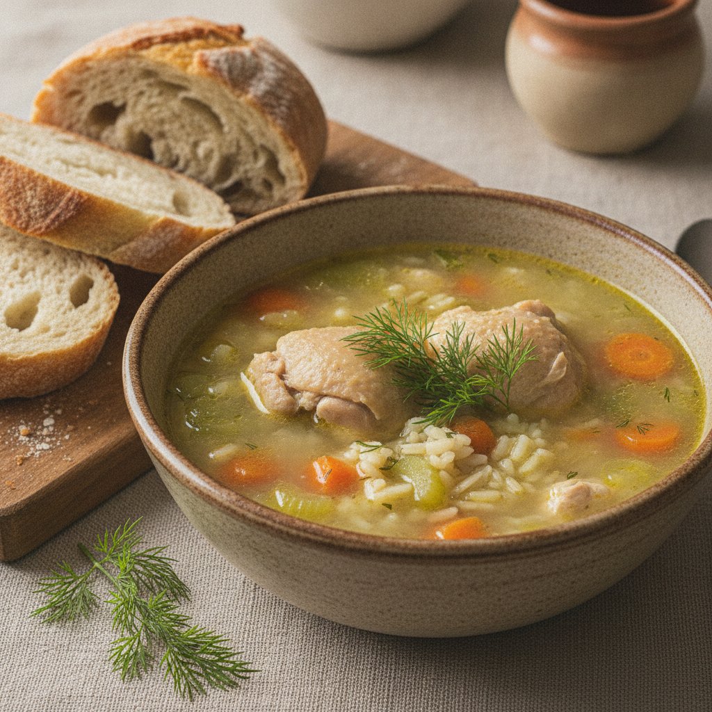 Chicken Soup With Vegetables and Rice