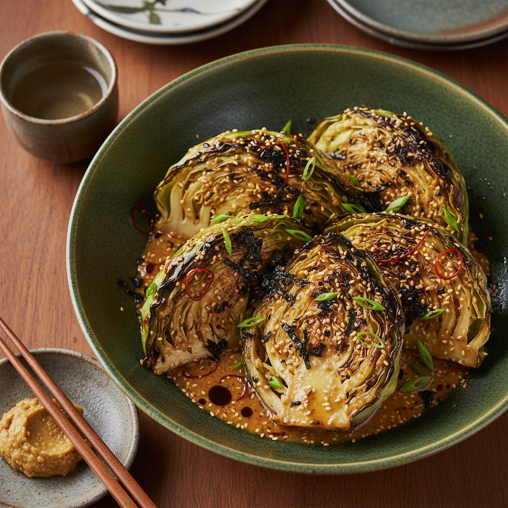Charred Cabbage Miso Butter Bowl