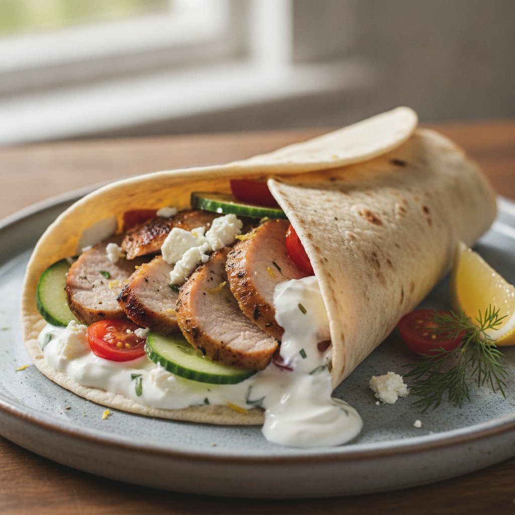 Greek Rotisserie Pork Wrap (Keto)