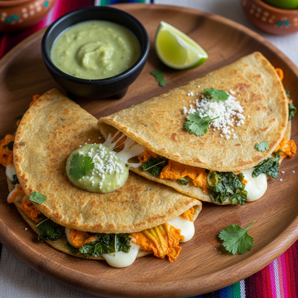 Quesadillas de Flor de Calabaza con Epazote