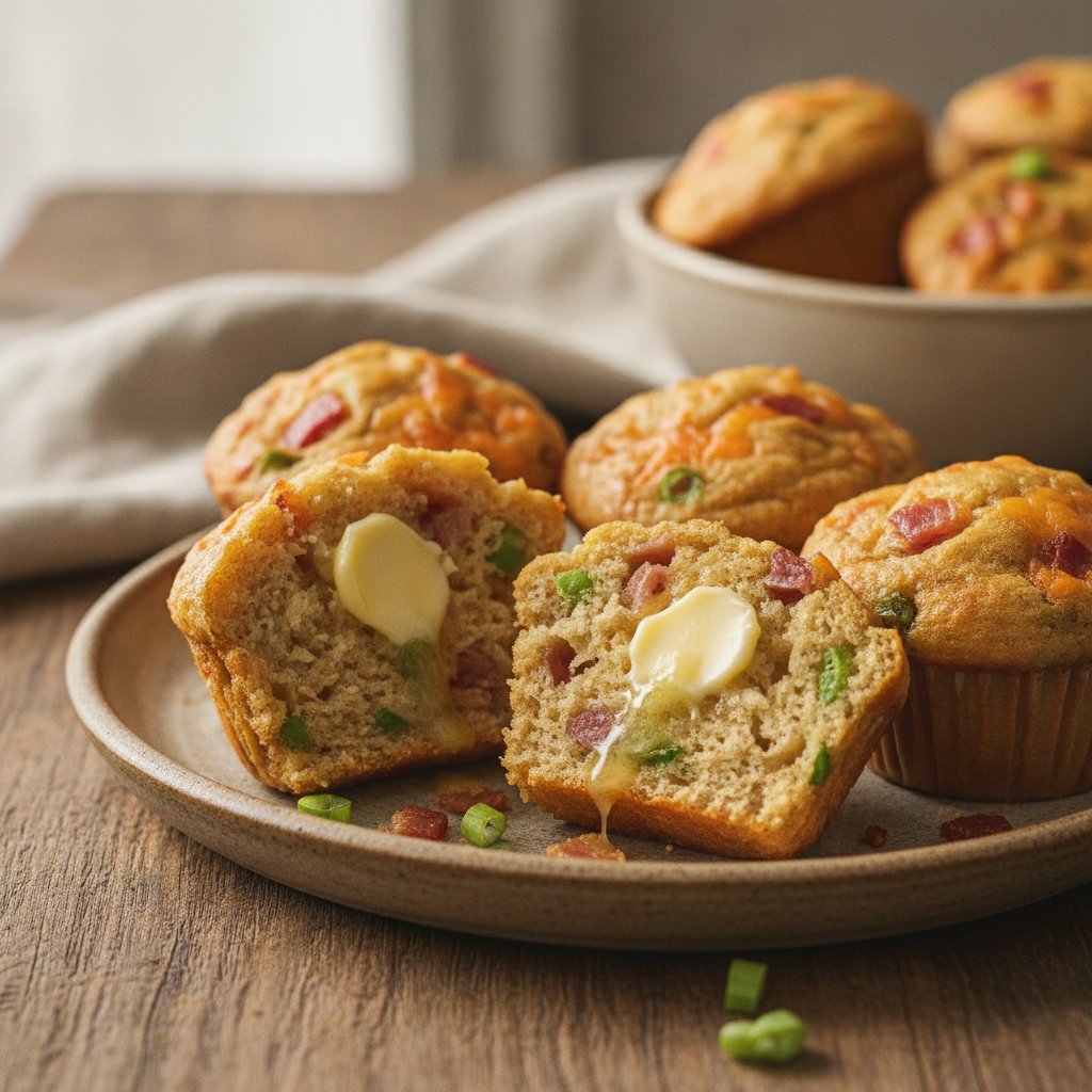 Bacon Cheddar Savoury Muffins (High-Protein)