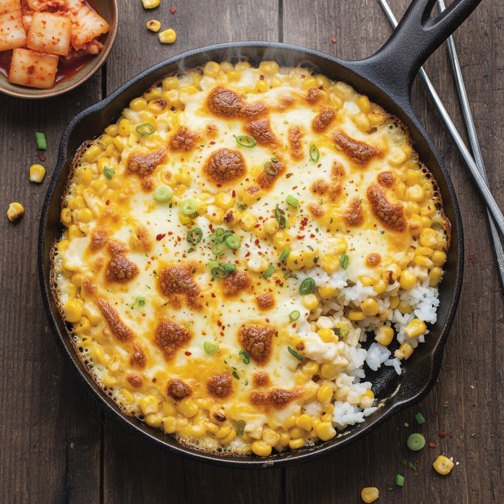 Korean Corn Cheese Bake with Rice