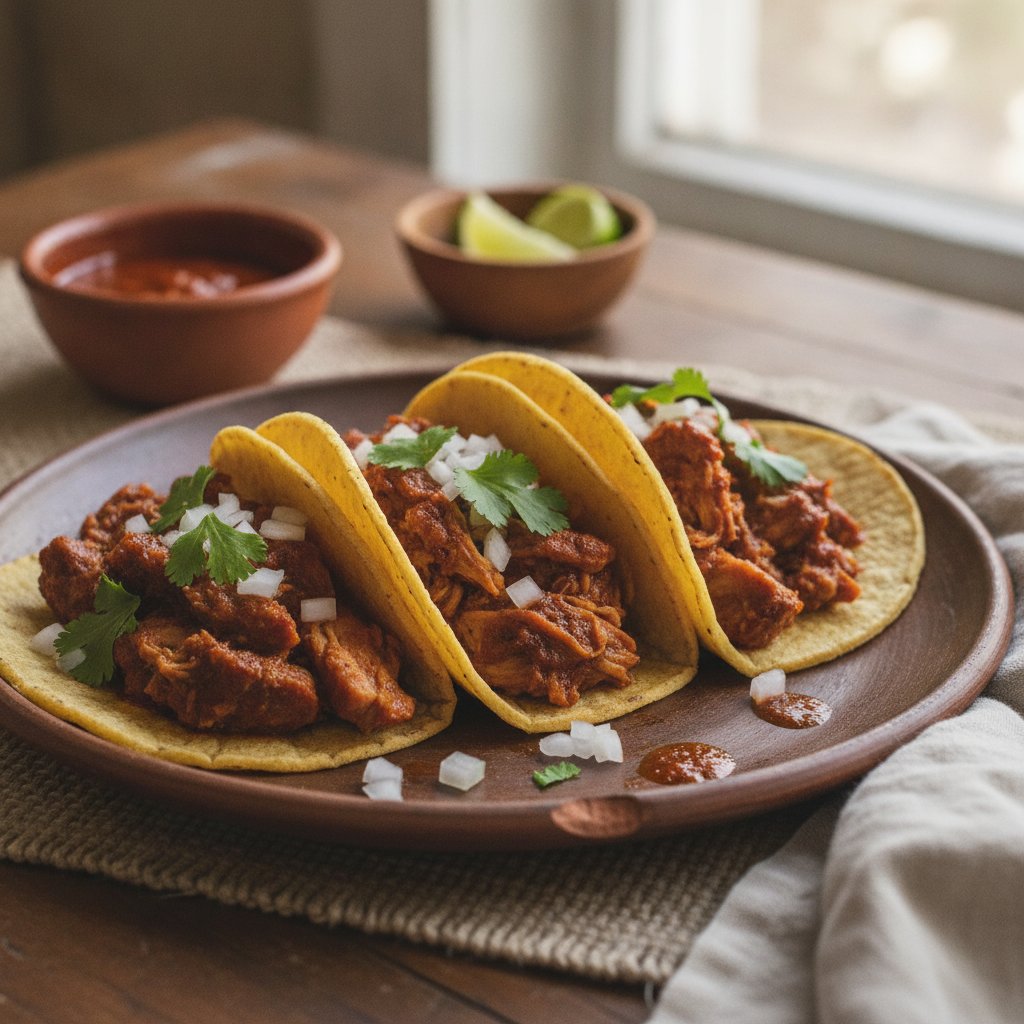 Pork in Red Chili Sauce Tacos