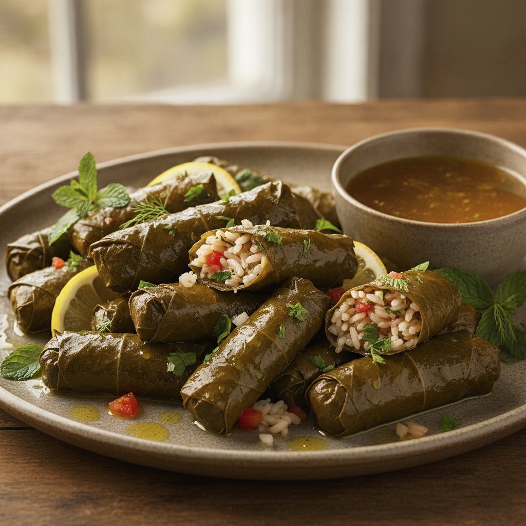 Stuffed Grape Leaves with Rice (Dairy-Free)