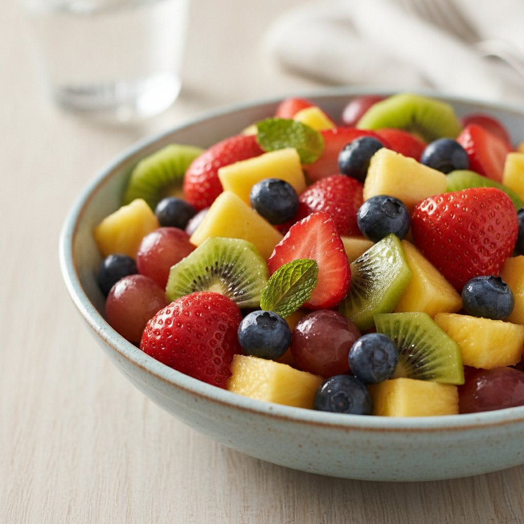 Fresh Fruit Salad with Honey-Lime Syrup