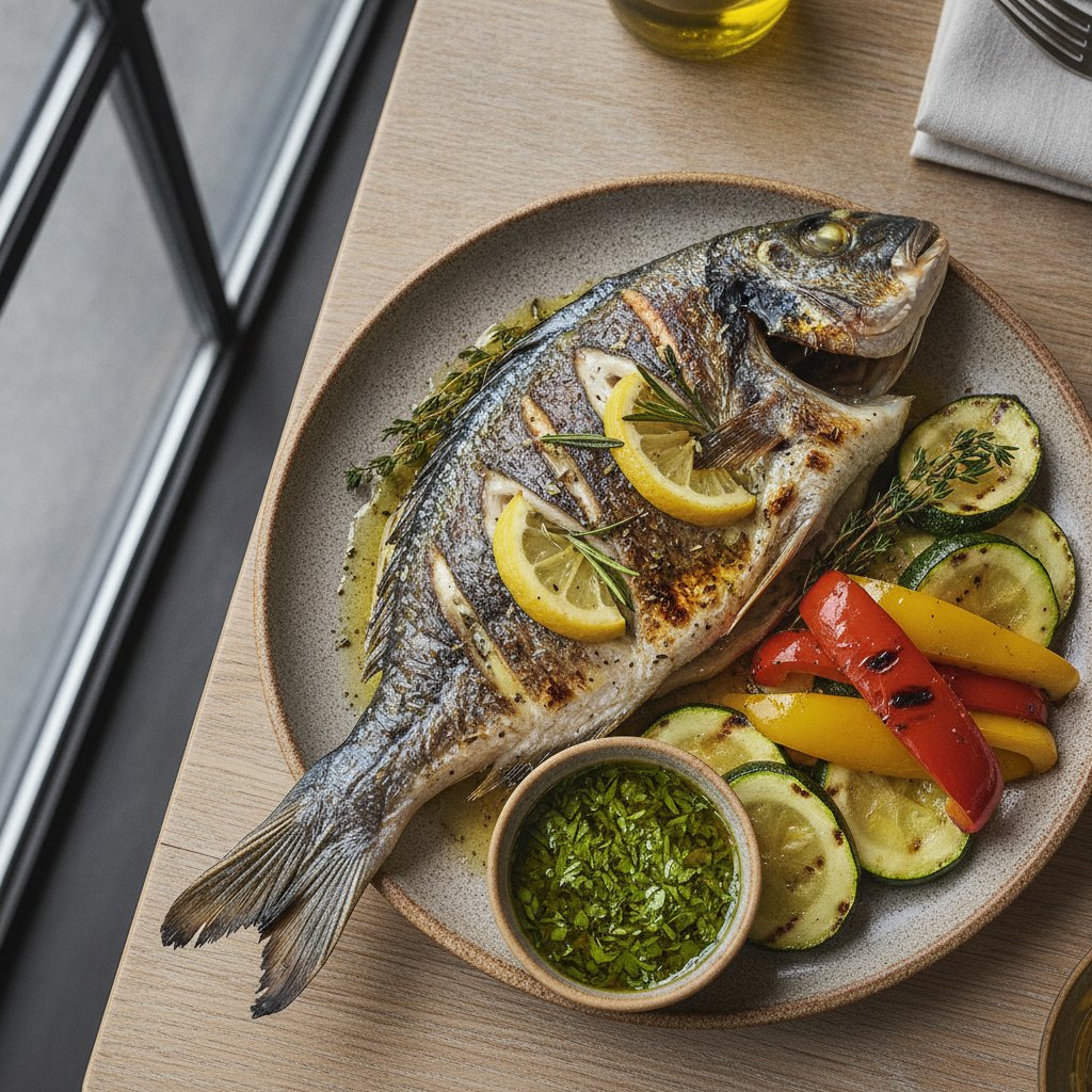 Grilled Whole Sea Bream (Low-Chol)