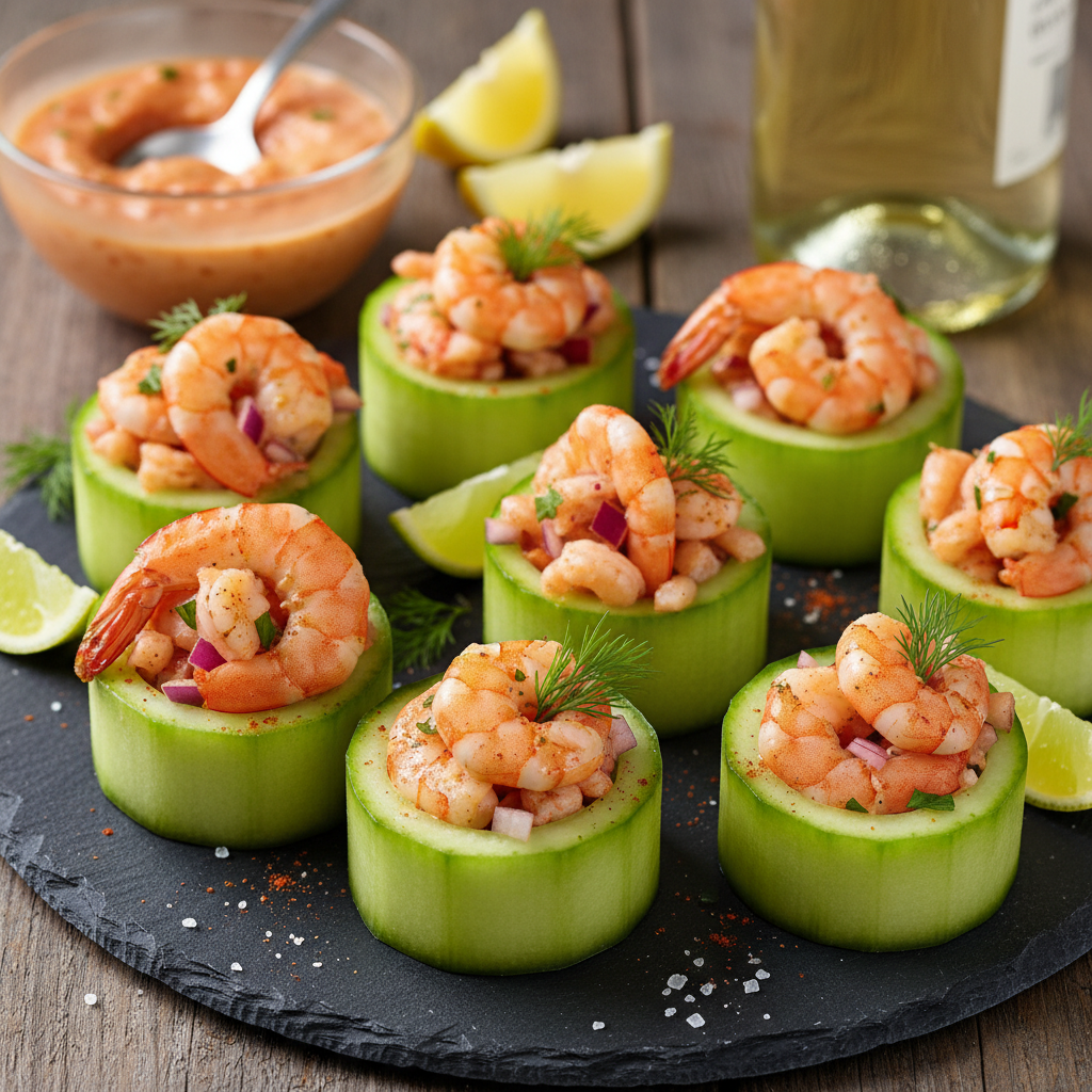 Shrimp Cocktail Cucumber Cups