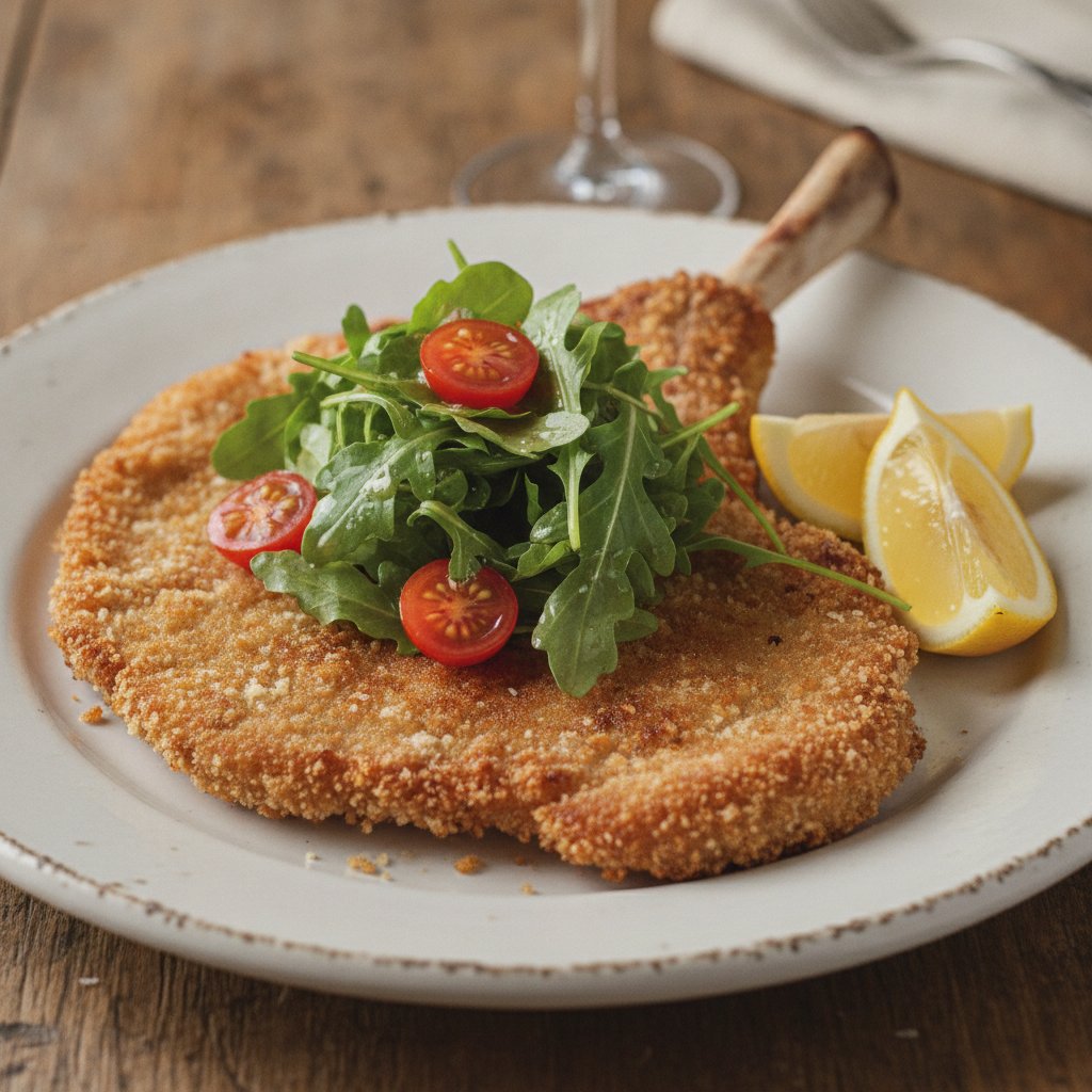 Grilled Veal Chop Milanese Style