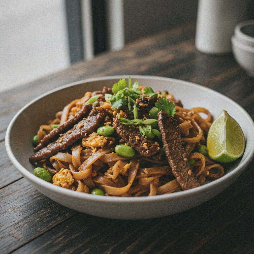 Stir Fried Beef With Rice Noodles (High-Protein)