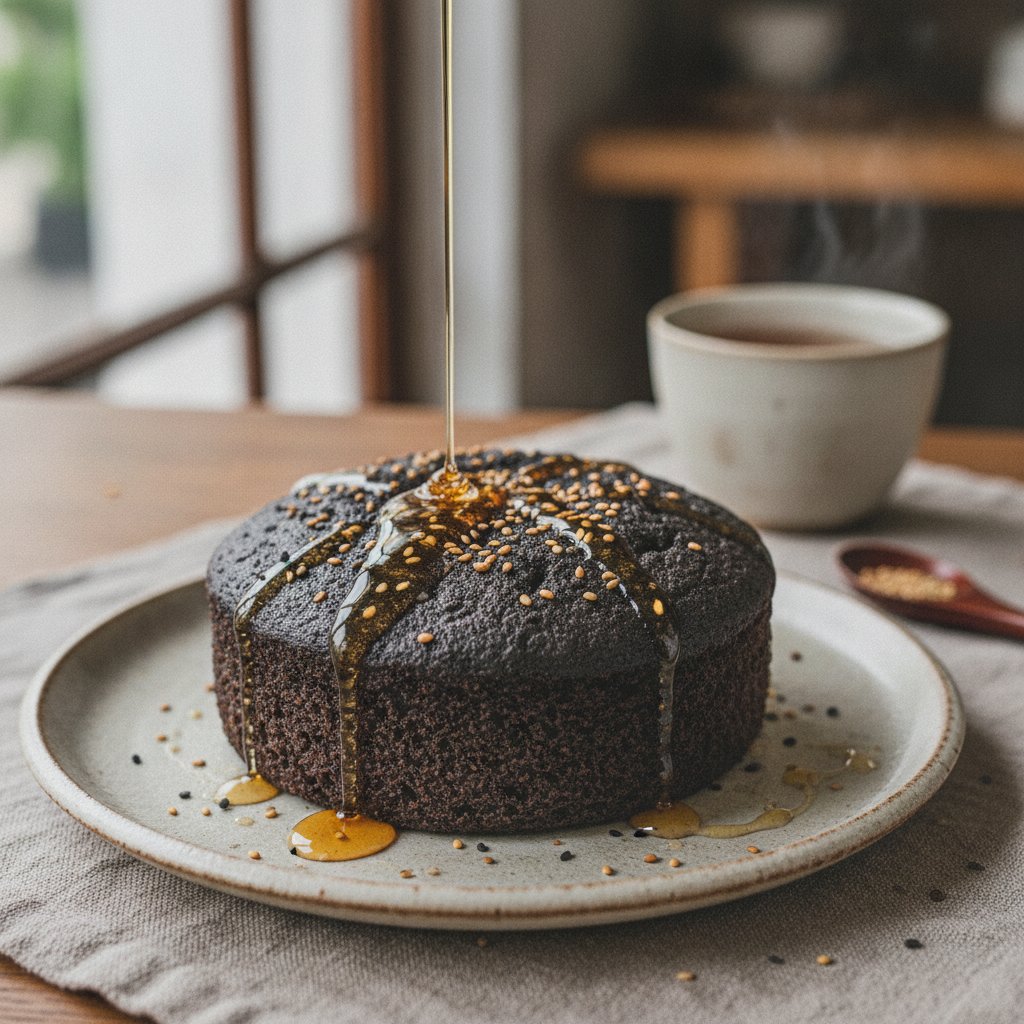 Steamed Black Sesame Cake