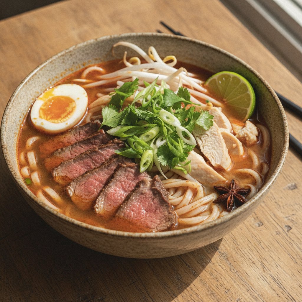 Spicy Beef Noodle Soup Bowl (High-Protein)