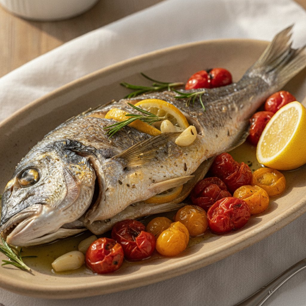 Whole Roasted Sea Bream (Low-Calorie)