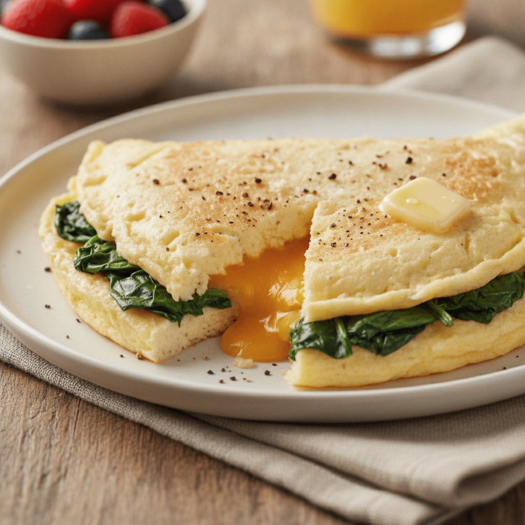 Spinach and Cheddar Egg White Omelette