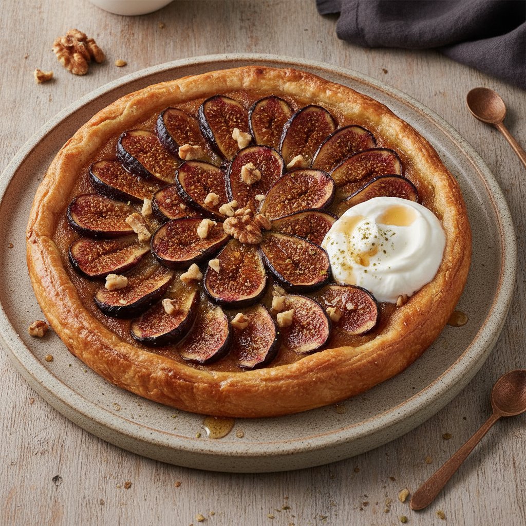 Baked Fig and Walnut Tart