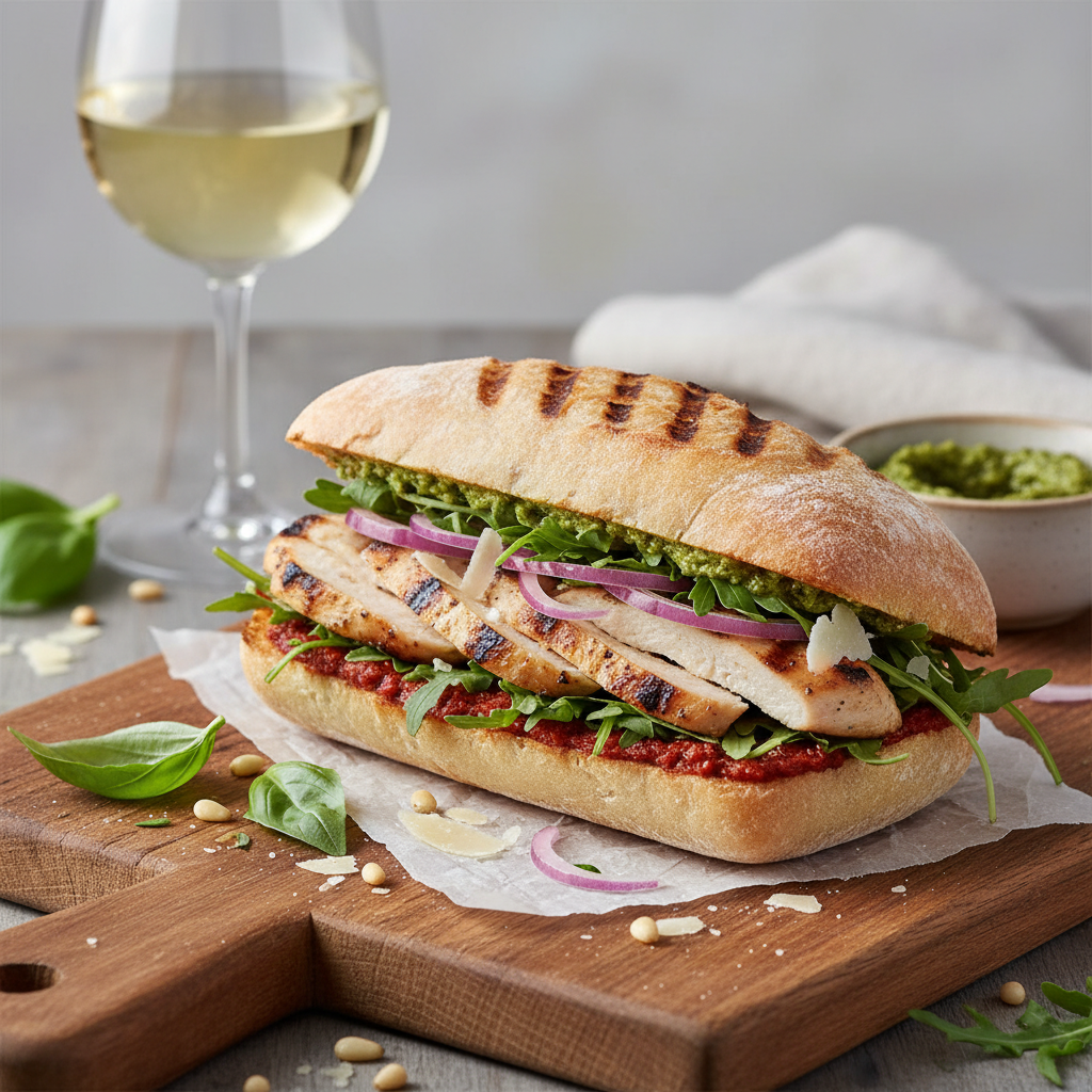 Panino di Pollo Grigliato al Pesto