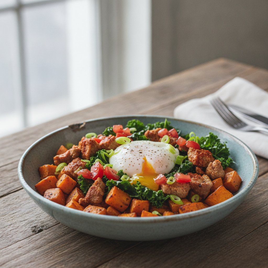 Classic Bacon and Egg Breakfast Bowl (Low-Calorie)