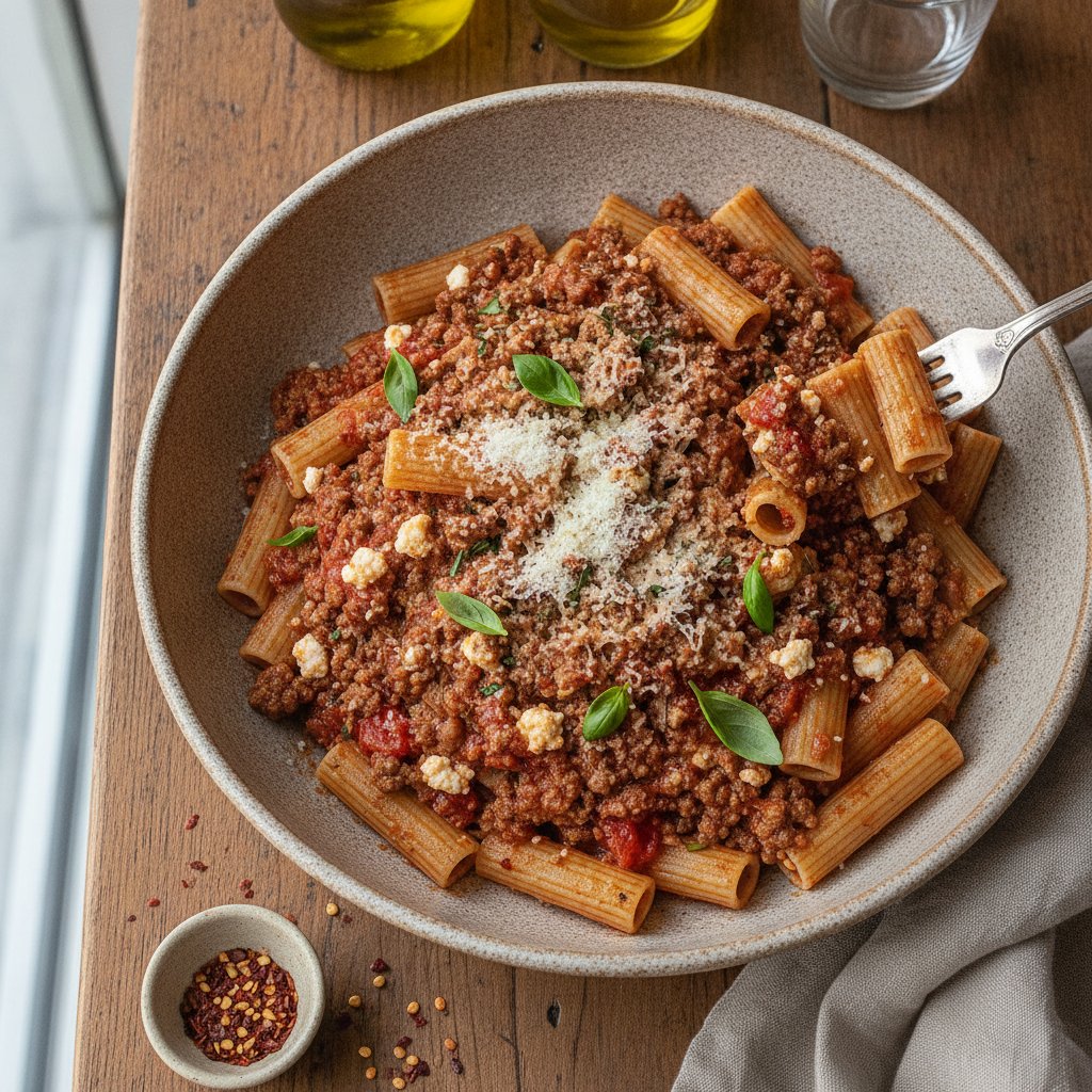 Noodles with Meat Sauce (High-Protein)