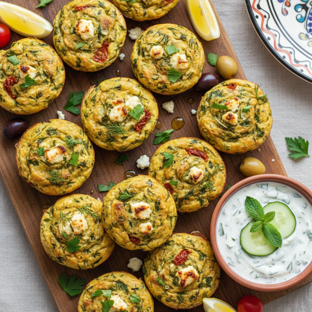 Baked Greek Herb Frittata Bites