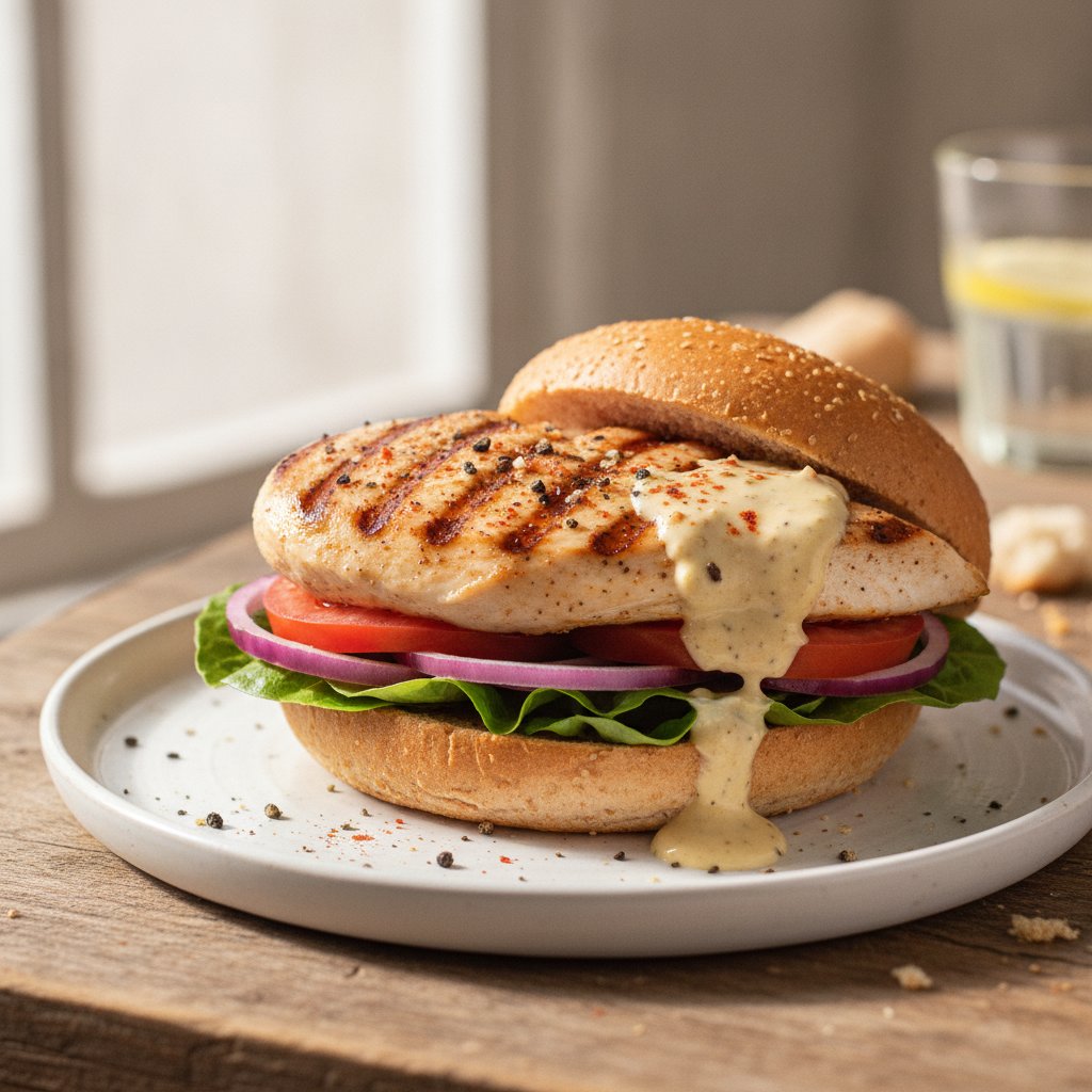 Grilled Chicken Burger (Low-Calorie)