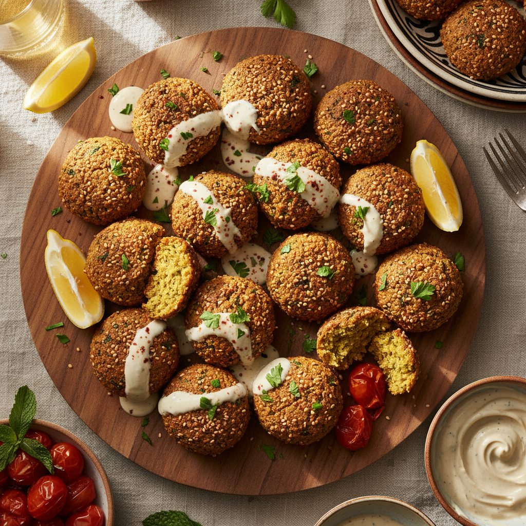 Baked Falafel Tahini Bites
