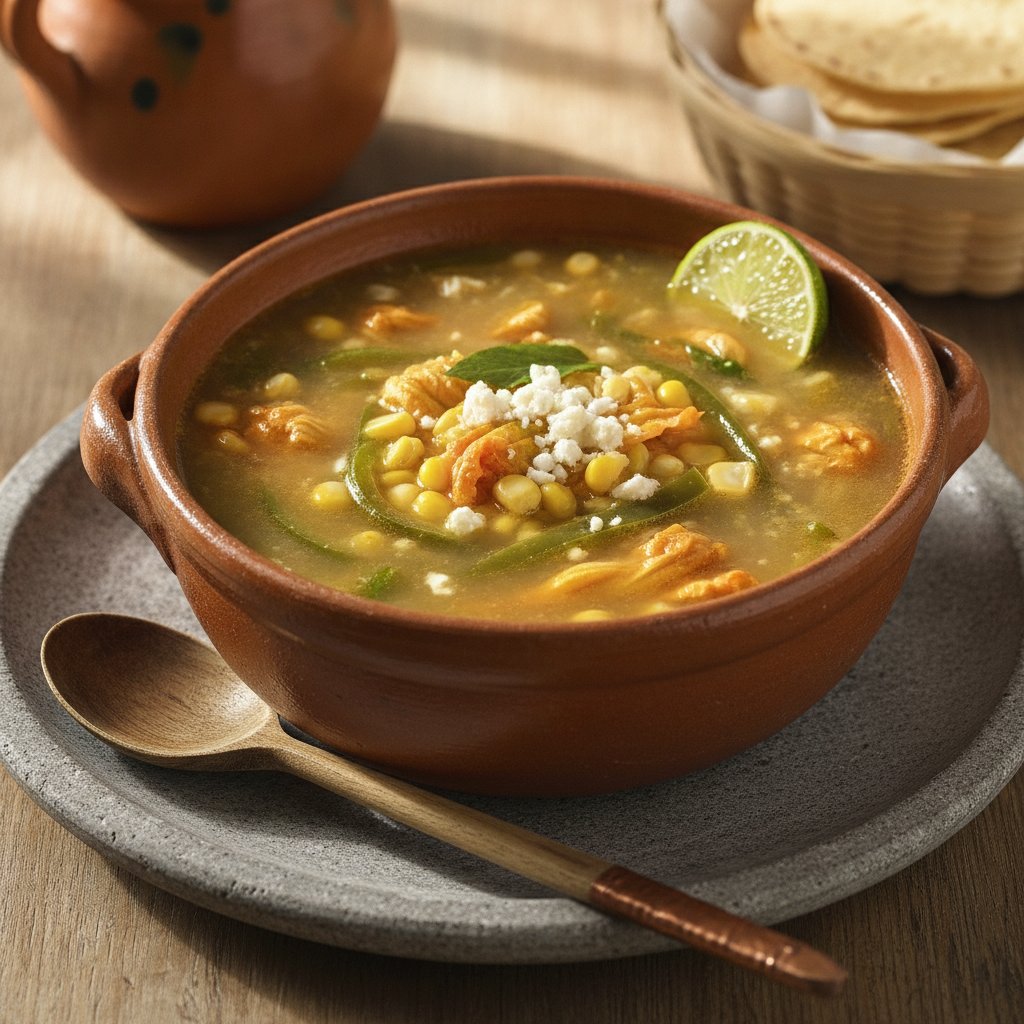 Corn and Squash Blossom Soup